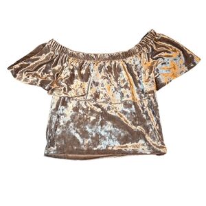 Vintage Seductions Velvet Off The Shoulder Top Size M